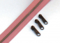 Preview: Endlosreißverschluss metallisiert schmal dusty rose/messing-antik (1m)